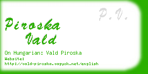 piroska vald business card